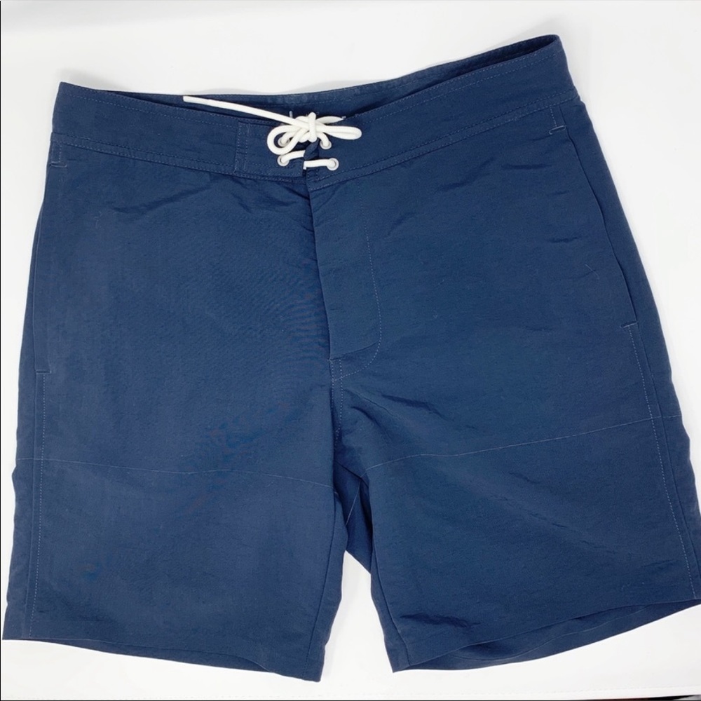 EVERLANE Navy Blue Drawstring Board Shorts